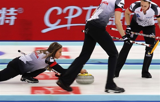 Kanadská curlerka Rachel Homanová ve finále mistrovství svta