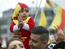 Prokurdská demonstrace ve Frankfurtu nad Mohanem (18. bezna 2017)