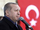Turecký prezident Recep Tayyip Erdogan na mítinku v Eskisehiru (17. bezna 2017)