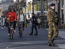 Belgický voják v Antverpách (23. bezna 2017)