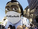 Protest proti ruení Obamacare v Los Angeles (23. bezna 2017)