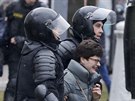 Bloruská policie rozhání protivládní protesty v Minsku (25. bezna 2017)
