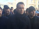 Opoziní pedák Alexej Navalnyj na protikorupním pochodu v centru Moskvy (26....