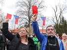 Prezident Milo Zeman na mítinku s obany v obci Hnvotín (20.3.2017).