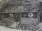 Kresba prvn chaty na enku z roku 1921.
