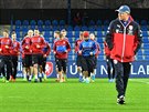 Karel Jarolím na tréninku eské fotbalové reprezentace v Ústí nad Labem.