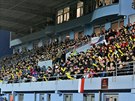 Fanouci sledují zápas eských fotbalist proti Litv.