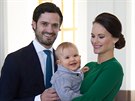 Švédský princ Carl Philip, princezna Sofia a jejich syn princ Alexander