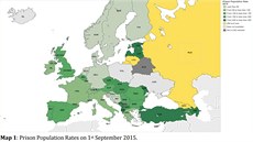 Míra vznných lidí podle potu trestanc na 100 000 obyvatel.