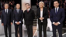 Favorité francouzských prezidentských voleb (zleva): Francois Fillon, Emmanuel...