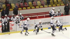 Zklamání hokejistů Kladna po porážce v semifinále první ligy.