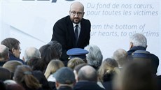 Belgický premiér Charles Michel bhem pietního obadu na památku obtí...
