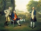 V 18. století nosili pánové vysoké punochy a krátké kalhoty. (Malba Arthura...