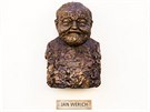 Bronzov� Werichova busta u Werichovy vily na Kamp� (31.3.2017).