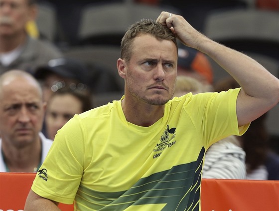 ZAMYLENÝ. Kapitán australských tenist Leyton Hewitt pi tvrtfinále Davis...