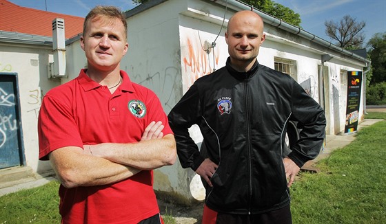 Radní pro sport Michal Dvoák (vpravo) a éf spolenosti DS Training center...