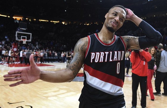 Damian Lillard z Portlandu oslavuje svj rekordní veer.