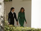 Jordánská královna Rania a americká první dáma Melania Trumpová. (5.4. 2017)