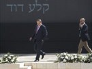 Premiér Benjamin Netanjahu na slavnostní ceremonii k dokonení rozmisování...