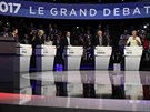 Kandidáti na prezidentský úad bhem televizní debaty (4. dubna 2017)