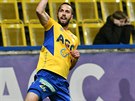 Jan Voahlík z Teplic slaví gól proti Liberci.