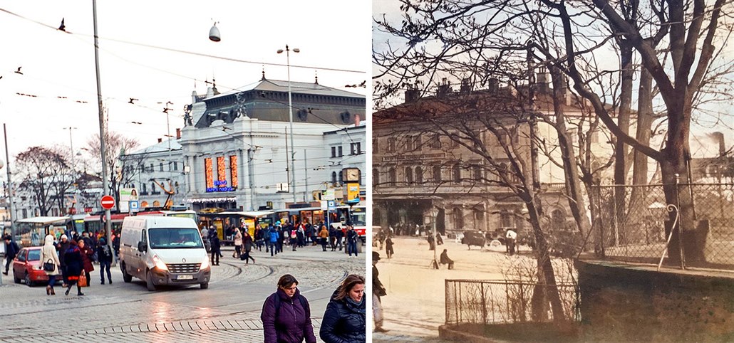Hlavní nádra�í v Brn� v sou�asnosti a v roce 1898