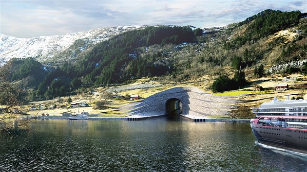 Norsko plnuje vytvoen lodnho tunelu mezi dvma fjordy.