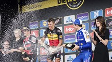 Philippe Gilbert (uprosted) po triumfu v prestiním závod Kolem Flander