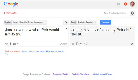 Google Translate nyn pekld po celch vtch i z etiny a do etiny