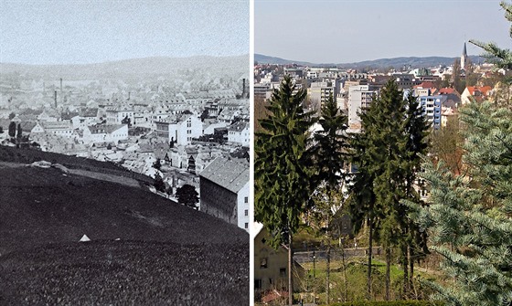 Liberec kolem roku 1878 a na aktuálním snímku