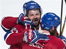 Alexander Radulov (vlevo) se raduje spolen s Jordiem Bennem.