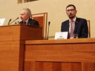 Pedseda Strany práv oban, senátor Jan Veleba, a mluví prezidentské...