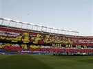 Stadion Vicenteho Calderóna tsn ped utkáním Atlétika Madrid proti Leicesteru...