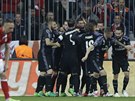 Fotbalisté Realu Madrid oslavují vstelený gól proti Bayernu Mnichov ve...