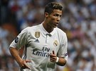 Cristiano Ronaldo z Realu Madrid pi utkání Ligy mistr proti Bayernu Mnichov.
