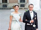 Princezna Victoria s manelem na svatb svého bratra prince Karla Filipa.