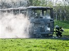 V Budjovicích u Vltavy hoel vrak autobusu.