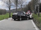 Pi elní sráce dvou aut na eskokrumlovsku se zranili ti lidé. Tce...