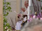 Pape Frantiek mluví pi generální audienci k vícím. (19. dubna 2017)
