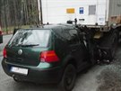 Tragická nehoda na odpoívadle U ty sud na silnici mezi Plzní a Stíbrem....