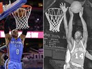 DV RZNÁ TISÍCILETÍ, JEDNA NBA. Russell Westbrook (vlevo) z Oklahoma City...