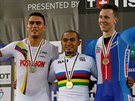 Ti nejlepí na MS v disciplín keirin: stíbrný Fabian Hernando Puerta Zapata...