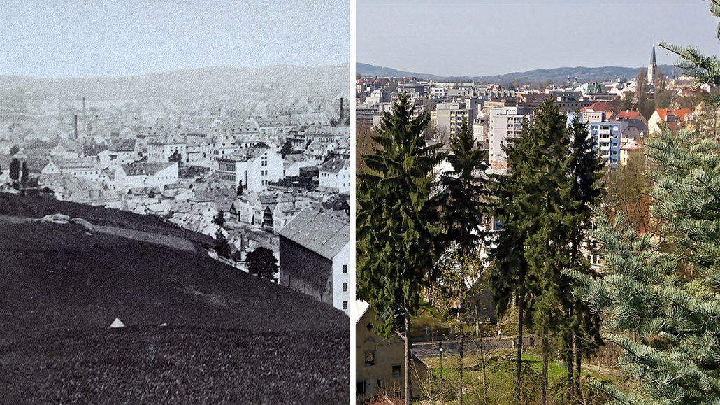 Liberec kolem roku 1878 a na aktuálním snímku