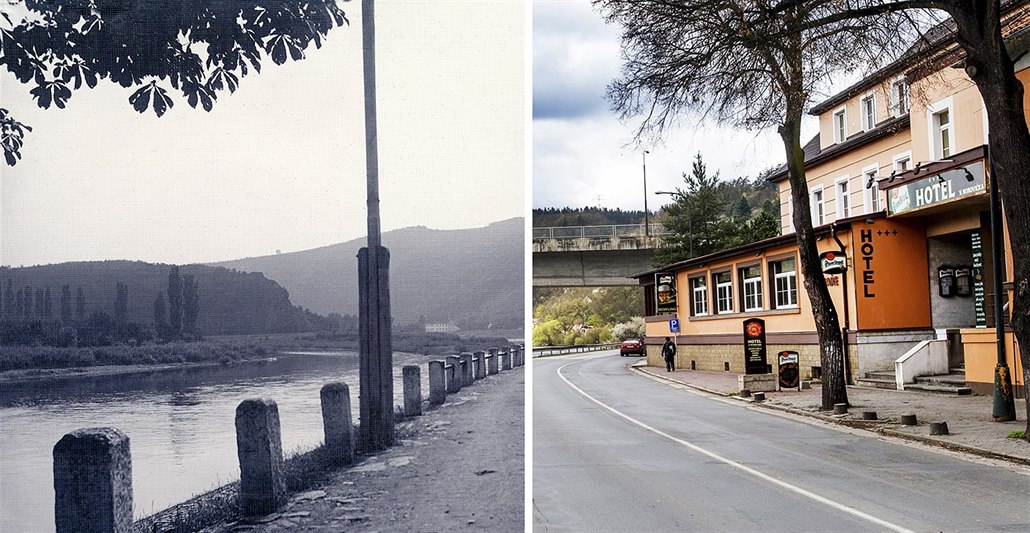 Davle v roce 1916 a na aktuálním snímku