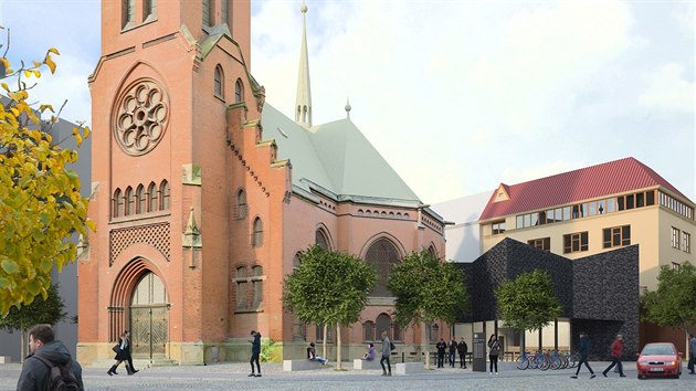 Nvrh promny ervenho kostela od architekta Miroslava Pospila.