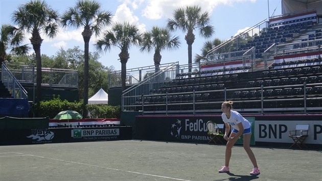 Kristna Plkov pi trninku v resortu Saddlebrook na Florid ped semifinle Fed Cupu mezi vbrem USA a eskmi tenistkami.