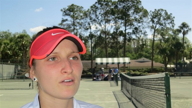 Markta Vondrouov v resortu Saddlebrook na Florid ped semifinle Fed Cupu mezi vbrem USA a eskmi tenistkami.