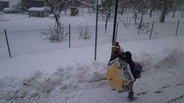 Snit zaalo na umpersku a Jesenicku u v ter, do stedenho rna napadlo msty a 40 centimetr.