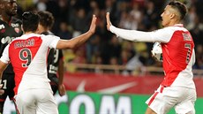 STŘELCI. Nabil Dirar a Radamel Falcao z Monaka svými góly zvrátili vývoj utkání...