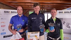 Nejlepí mui na eském ampionátu v kombinaci ski-golf (zleva): 2. Ondej...